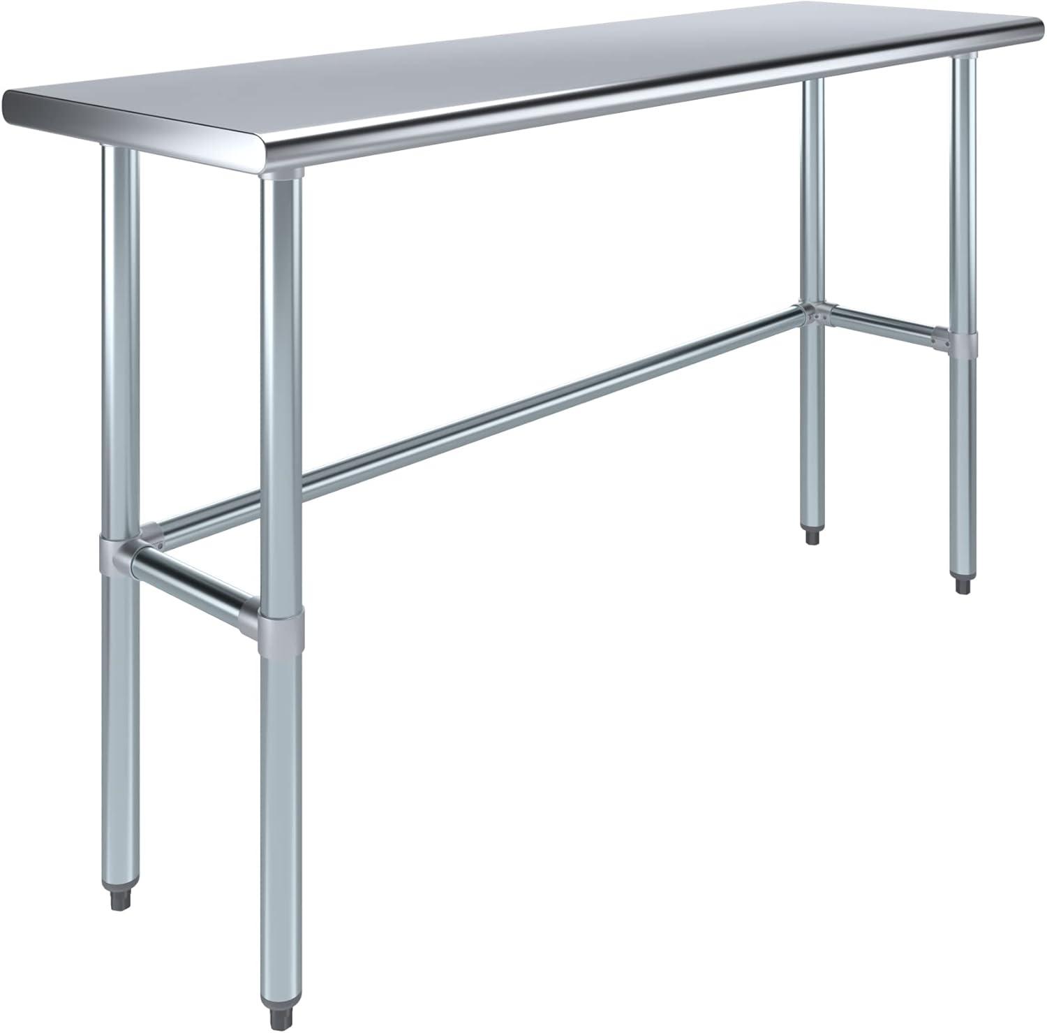 Amgood Stainless Steel Open Base Work Table