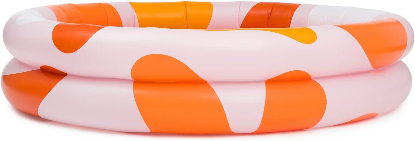 Round Orange and Pink Inflatable Plastic Pool