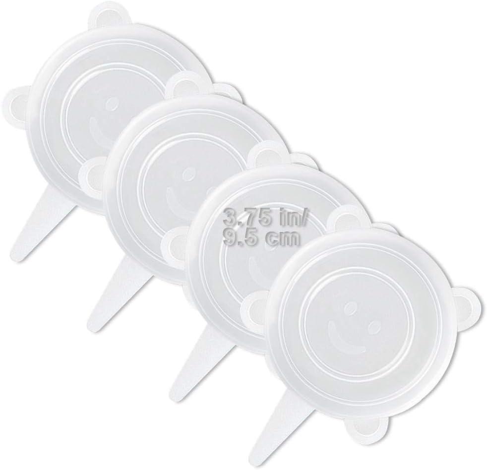 4 Pack Same Size Silicone Stretch Lids, Thicker Reusable Sturdy Silicone Container Cover, Expandable Food Storage Covers, Dishwasher and Freezer Safe, 2.56in(6.5cm)