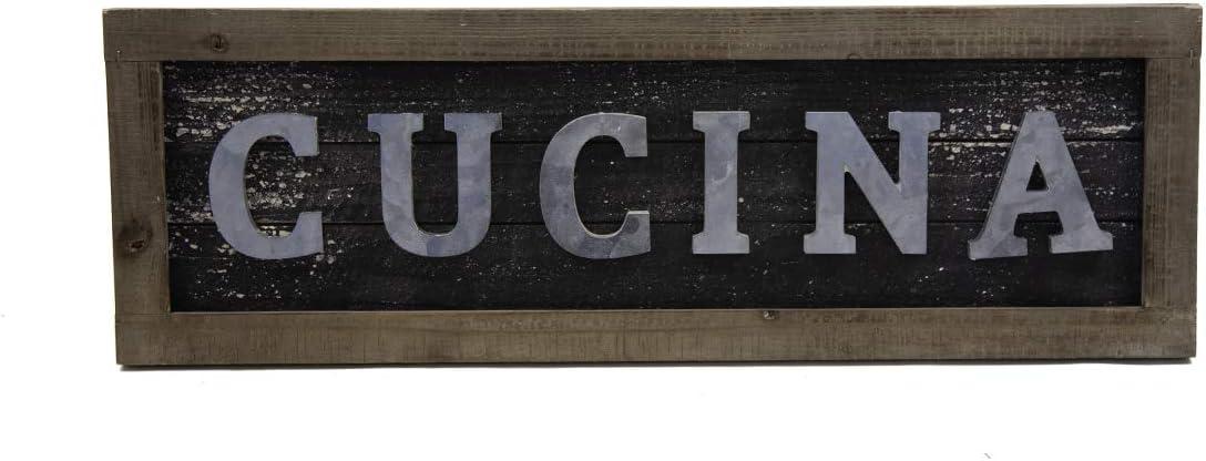 Designstyles Vintage Kitchen Decor Plaques - Cucina Italian Decorative Wooden Wall and Door Signs - Classic Housewarming and Hostess Gifts - Stylish Urban Chic Design