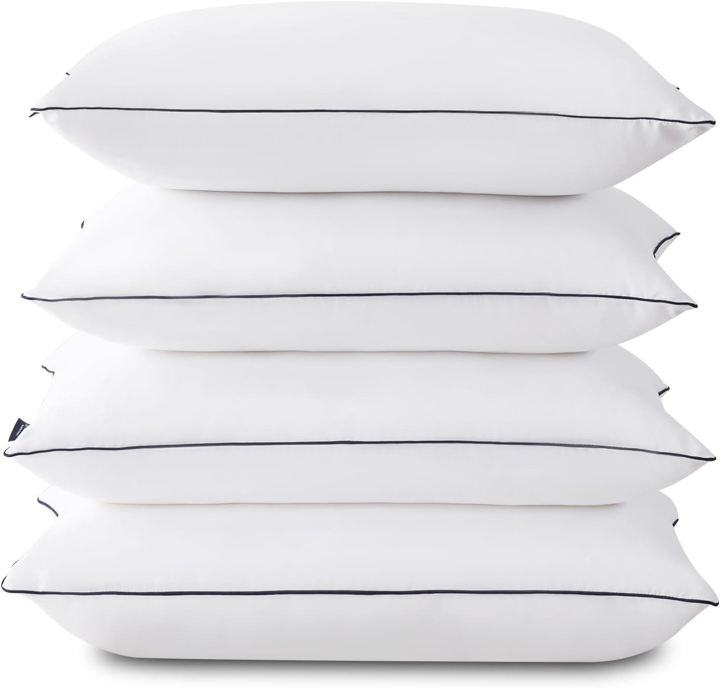 King Size White Microfiber Cooling Bed Pillows Set of 4