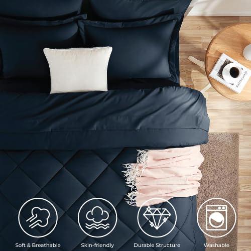 Sweet Home Collection All Season Bed-in-A-Bag 5pc/7pc Solid Color Comforter & Sheet Set Ultra Soft Bedding by Sweet Home Collection