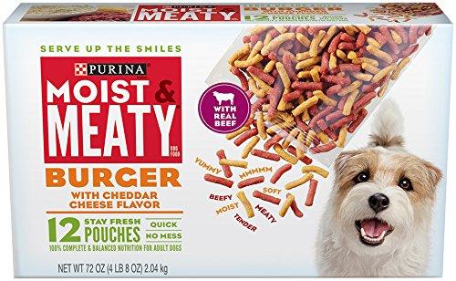 Moist & Meaty Burguer with Cheddar Cheese and Beef Flavor Dry Dog Food - 12ct Pack