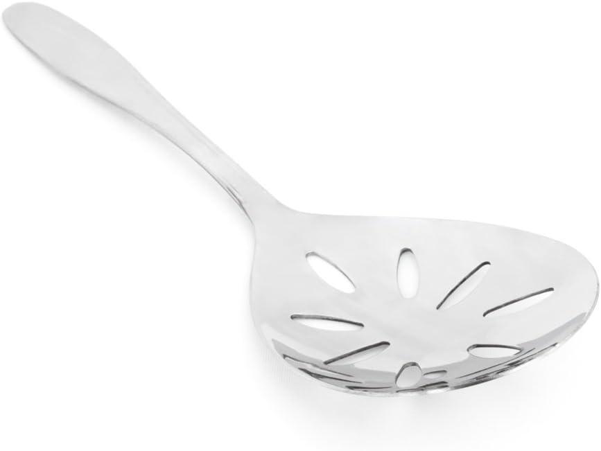8.75" Polished Stainless Steel Slotted Serving Spoon