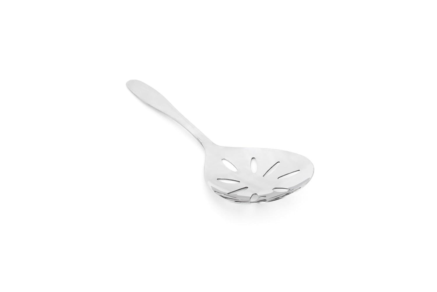 8.75" Polished Stainless Steel Slotted Serving Spoon