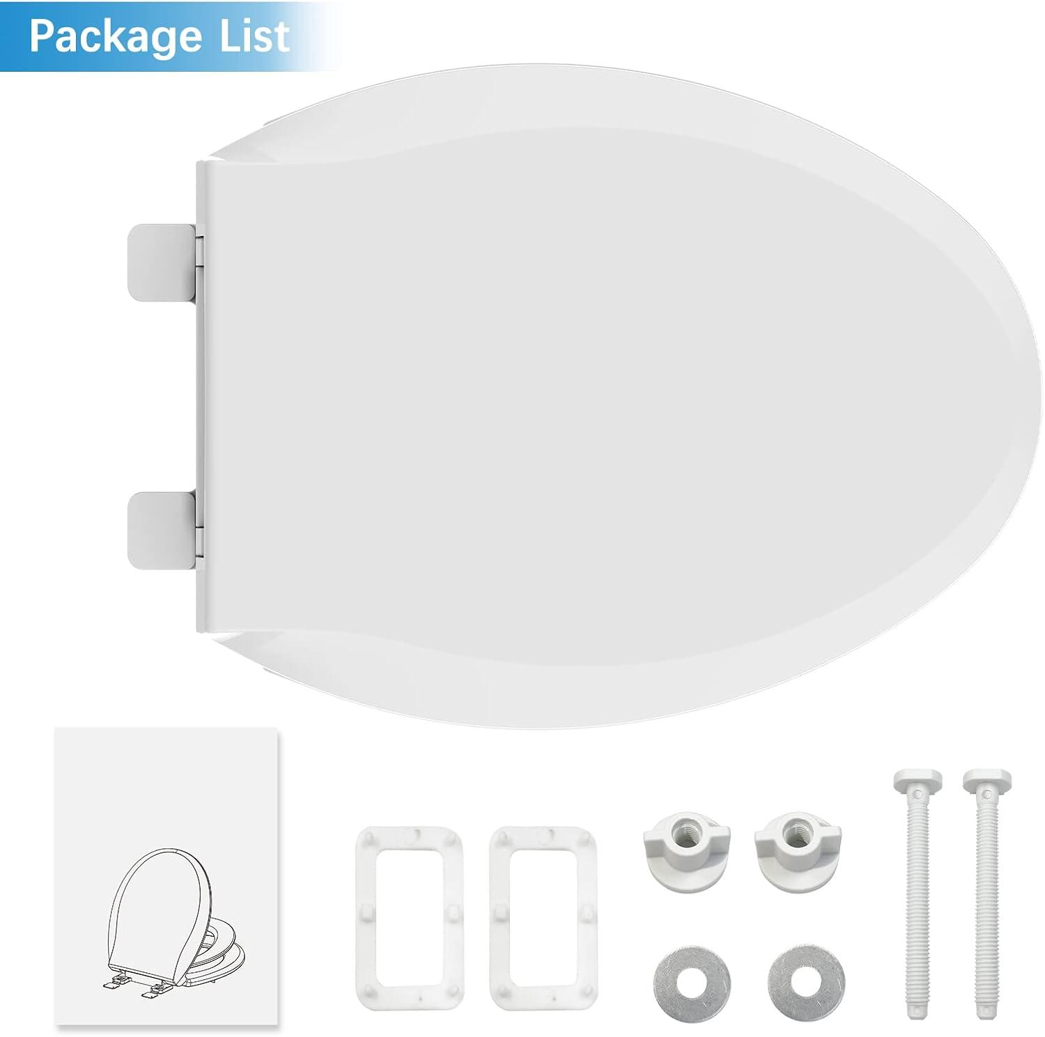 Danolapsi Elongated Toilet Seat with Built in Potty Training Seat,Quiet-Close Lid and Seat,Never Loosen,Potty Training Toilet Seat for Toddlers,Quick-Attach Hardware,Fits both Adult and Child