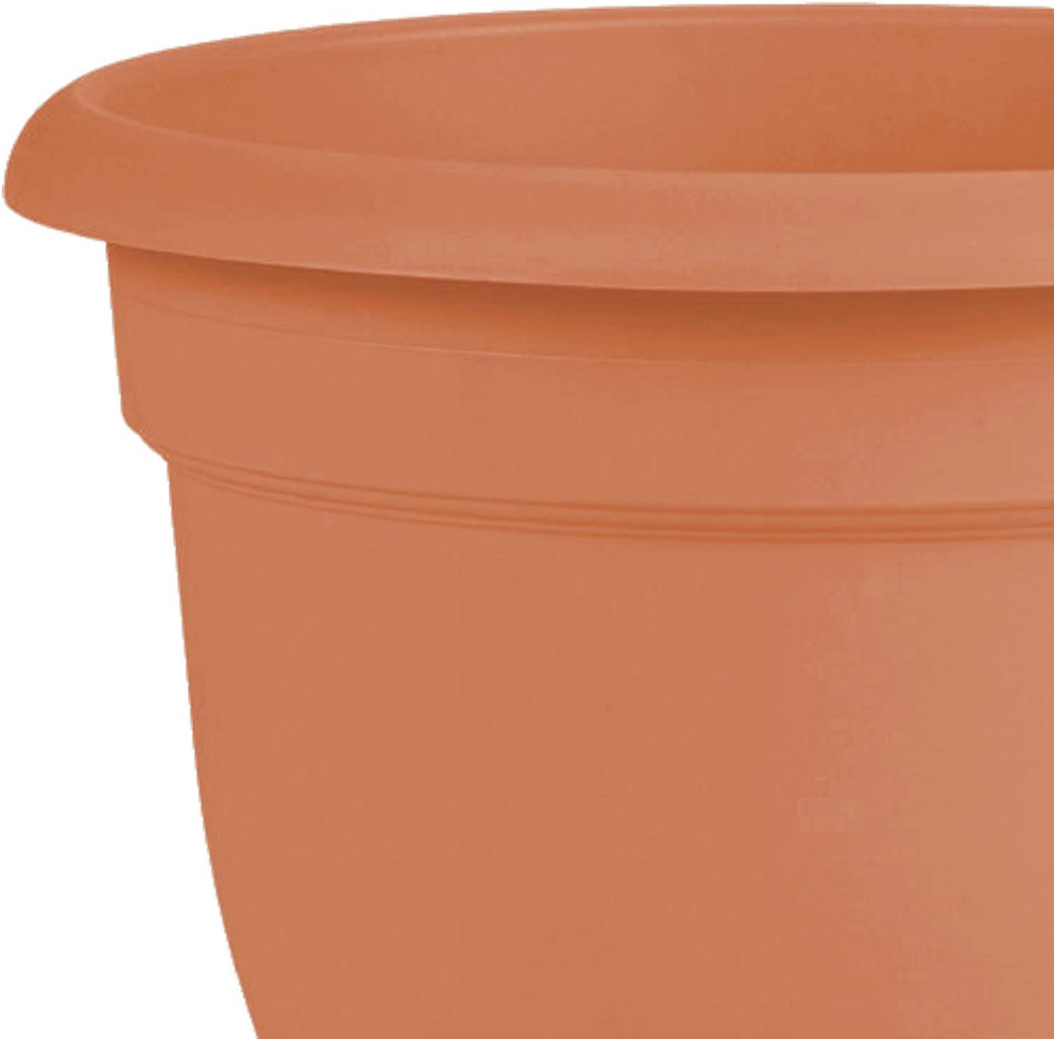 Bloem Ariana Pot Planter: 12" - Muted Terra - Durable Resin Pot, For Indoor and Outdoor Use, Gardening, Self Watering Disk Included, 3 Gallon Capacity