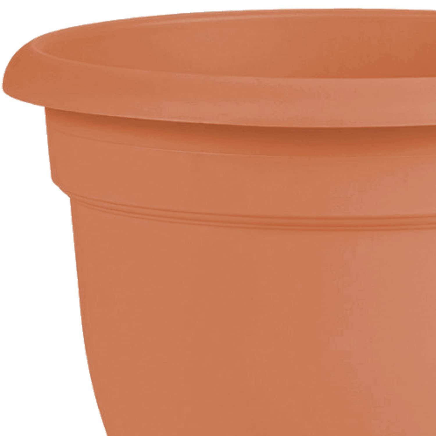 Ariana Planter, Plastic, Self-Watering, Bell Shape, Terra Cotta, 12-In.