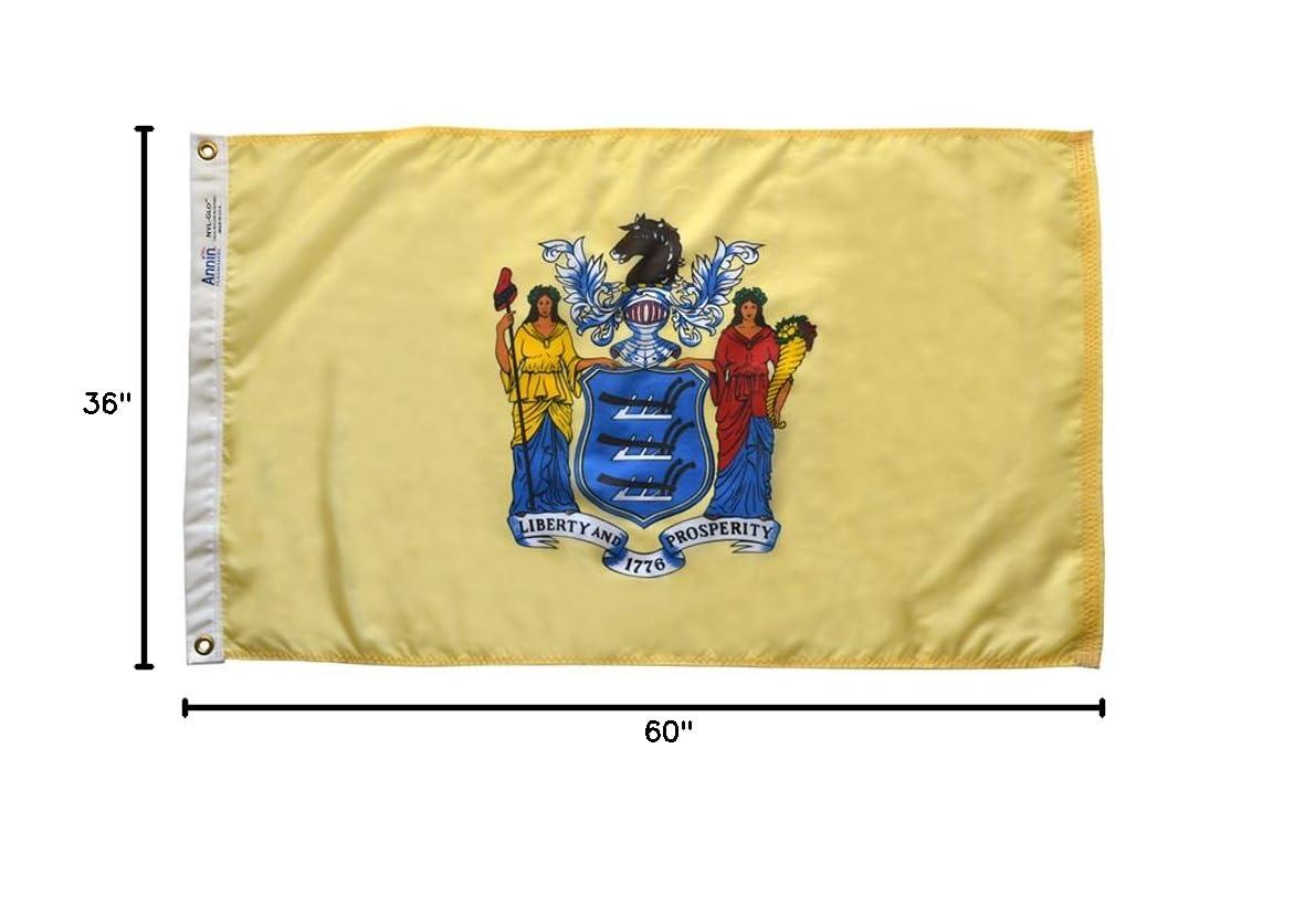Nylglo New Jersey State Flag,3x5 Ft 143660