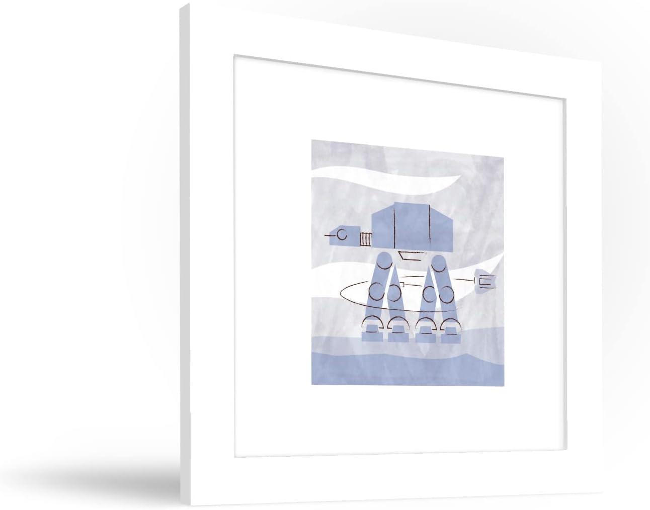 Gallery Pops Star Wars: Saga - Neutral Abstract AT-AT Wall Art, White Framed Version, 12" x 12"