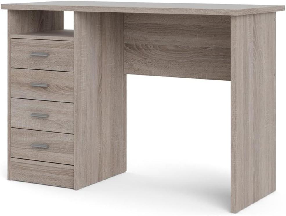 Tvilum Warner 4 Drawer Office Desk with 1 Shelf for Adults, Truffle