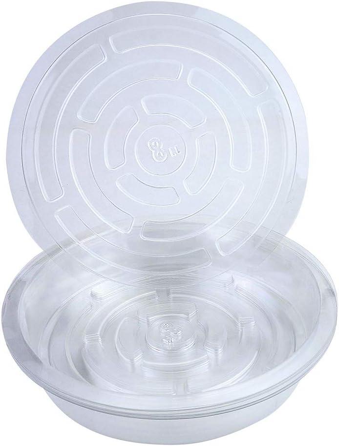 Tecmisse 25 Pack Clear Plastic Plant Saucer Drip Trays, Large Plant Plate Dish, Plastic Plant Pot Saucers Flower Pot Set for Indoor Flower Pots and Planters, Assorted Sizes(6, 8, 10 Inch)