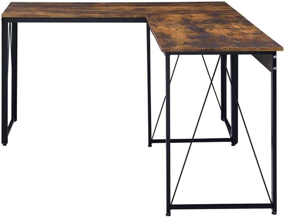 ACME Zaidin Writing Desk in Weathered Oak and Black