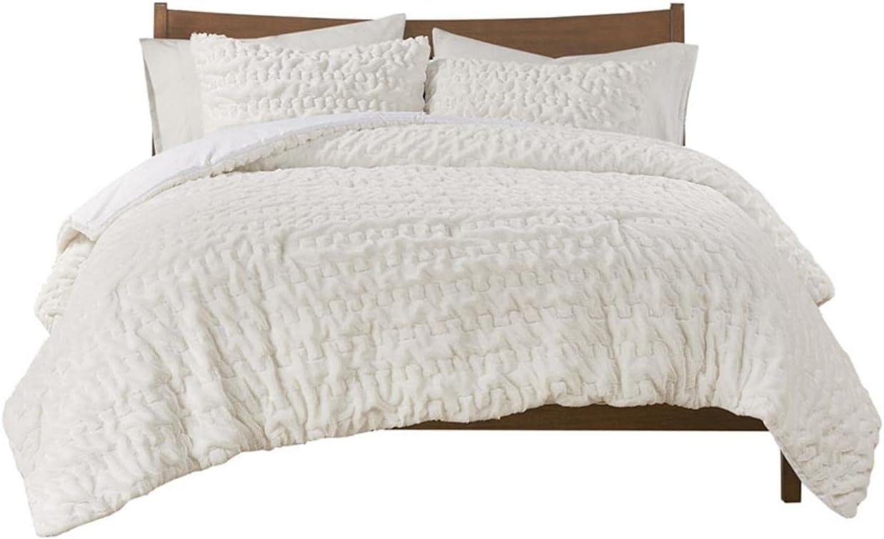 Almagul Ruched Fur Down Alternative Comforter Set