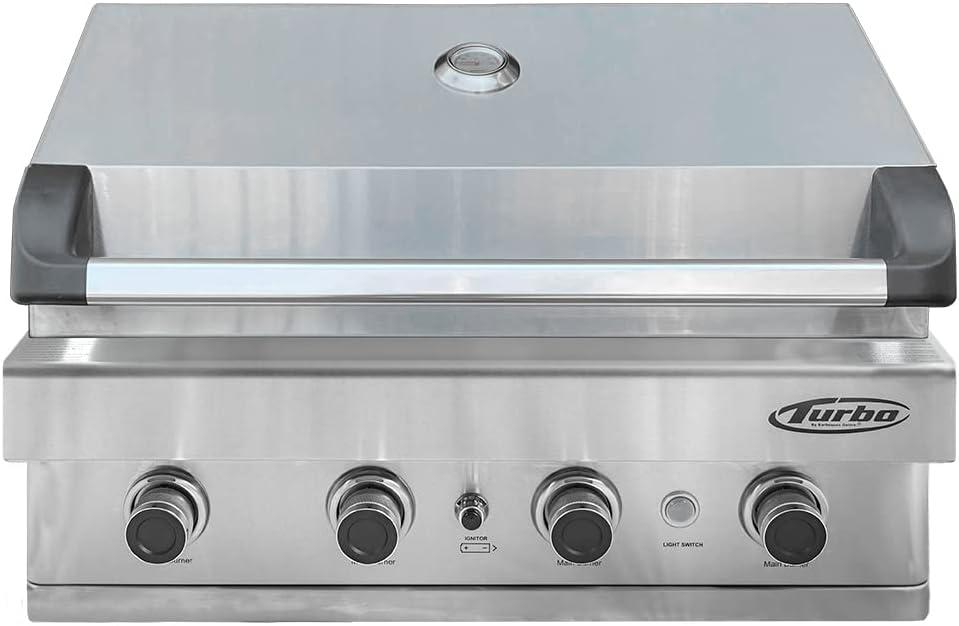 Barbeques Galore Turbo 32-inch 4-Burner Built-in BBQ Gas Grill - Natural Gas - BTH3221NG