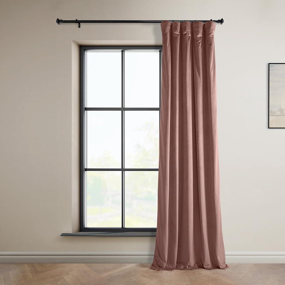 Wild Rose Velvet Room-Darkening Curtain Panel 84"