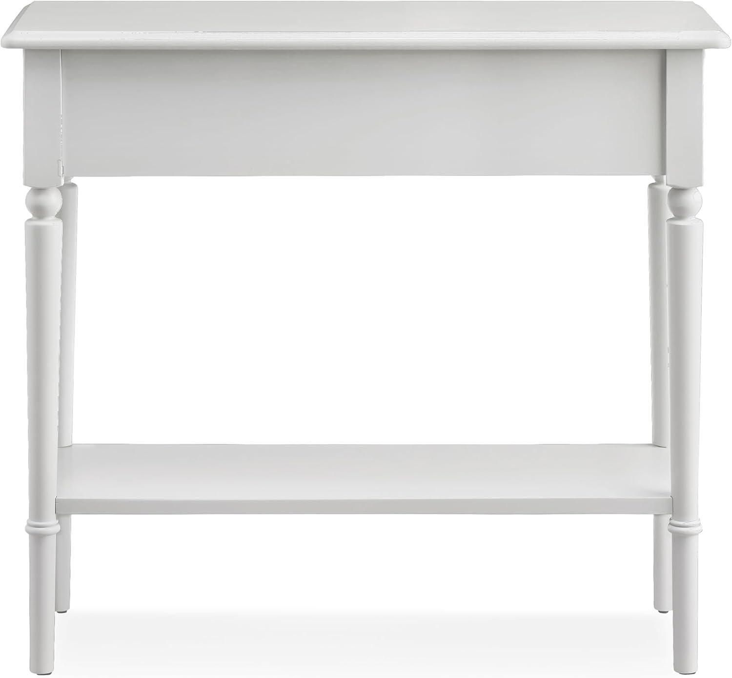 Leick Home Coastal Notions Solid Wood Console Table with Shelf, White