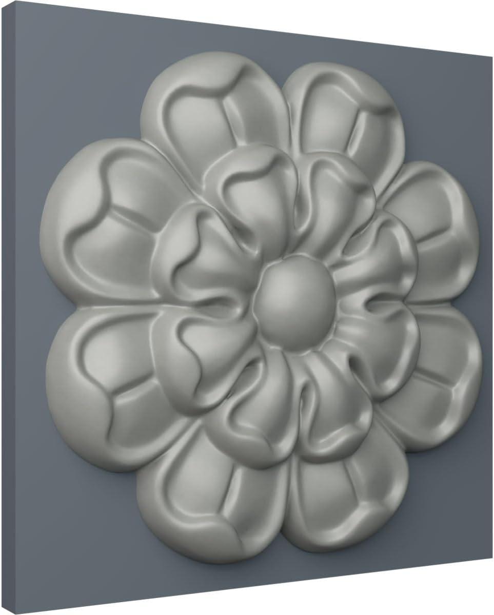 5-Inch Gray Primed Round Rosette Crown Molding