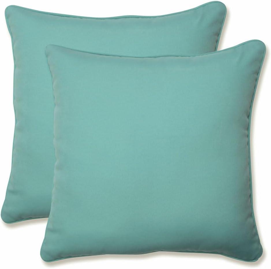 18.5" 2pk Radiance Pool Throw Pillows Blue - Pillow Perfect: Weather & Fade-Resistant, Modern Square Design, Indoor/Outdoor Use