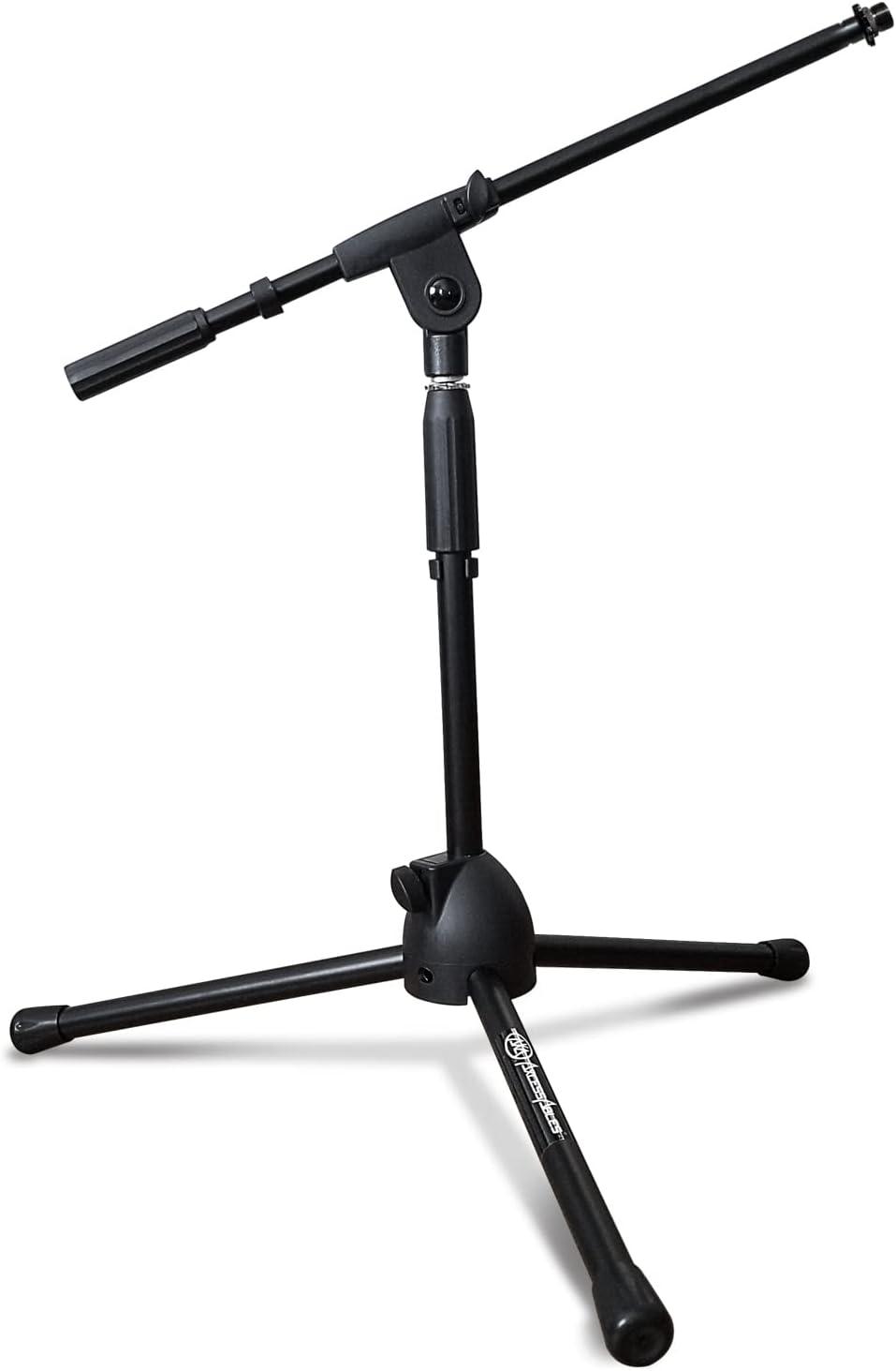 AxcessAbles Short Microphone Stand with Boom Arm | Low Profile Mic Tripod Stand for Kick Drums | Guitar Amp Stand | Low-Pro Mike Stand (MS-101L)