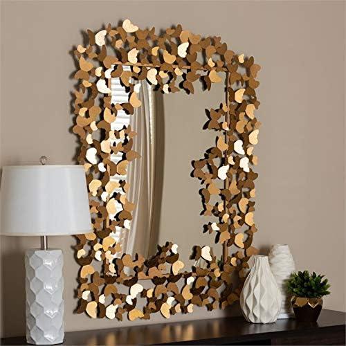 Baxton Studio Antique Gold Finished Butterfly Accent Wall Mirror