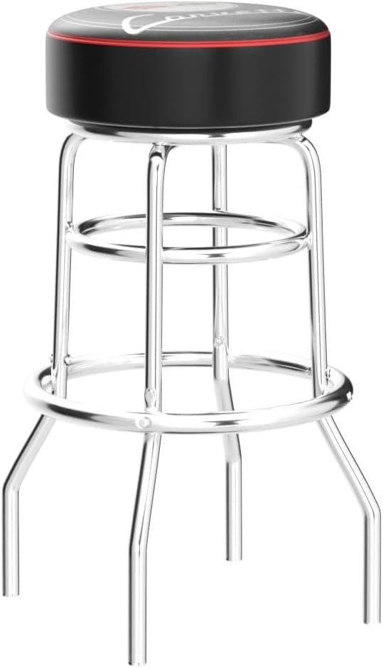Trademark Global Swivel Upholstered Counter Stool with Metal Frame