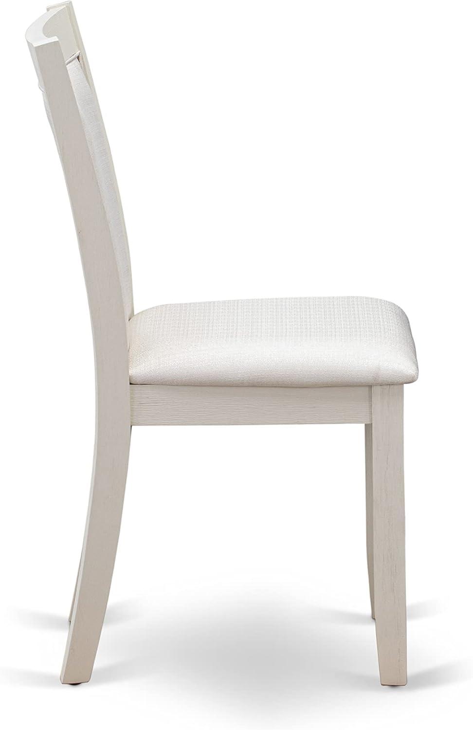 High-Back Parsons Side Chair Set in Cream Linen and Linen White