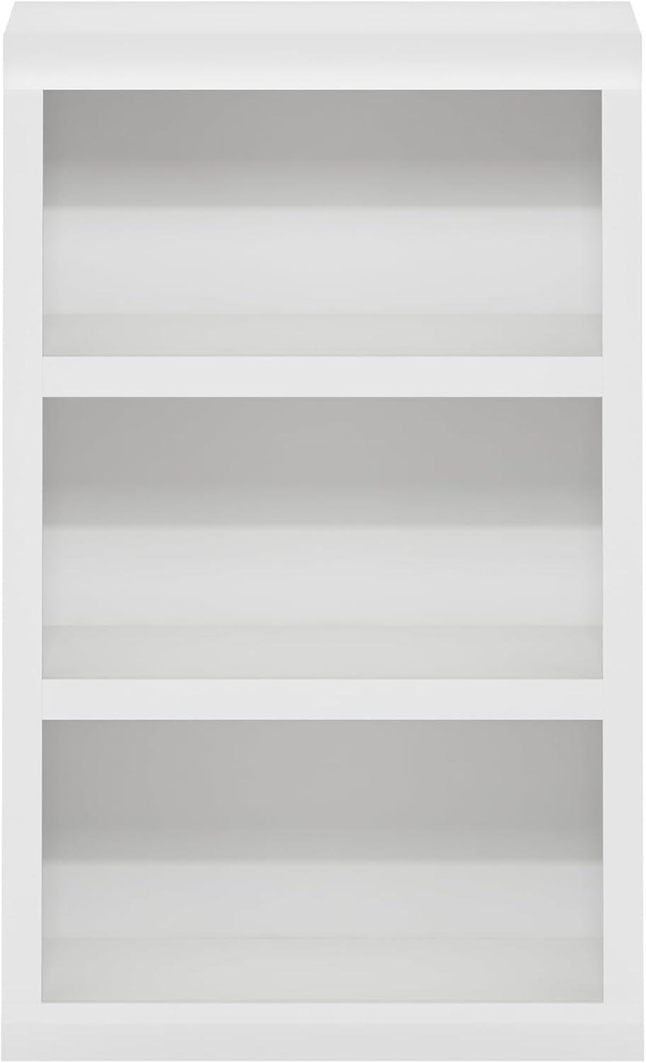 Furinno Rail 3-Tier Open Shelf Bookcase, White