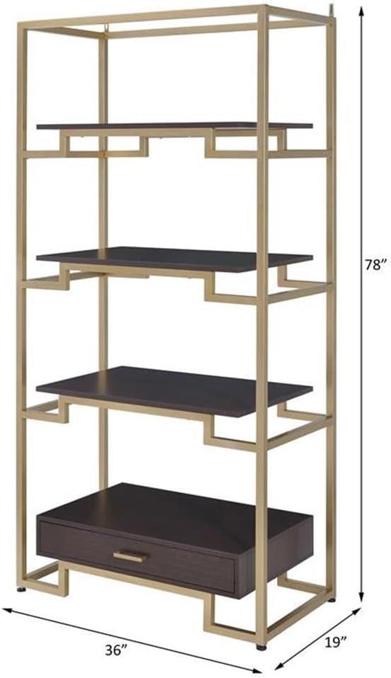 ACME Yumia Bookshelf in Gold