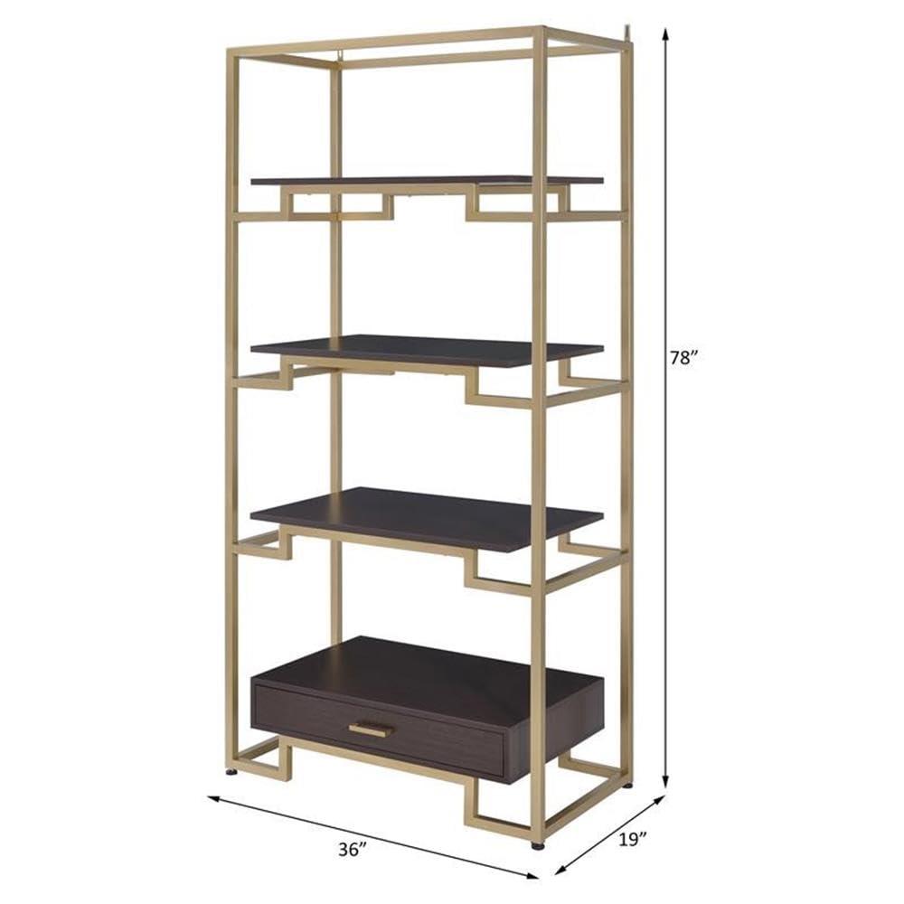 ACME Yumia Bookshelf in Gold
