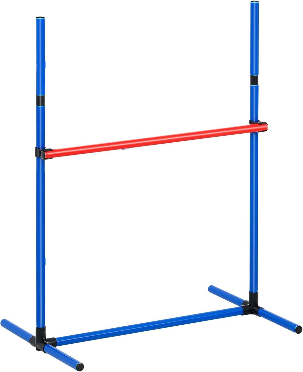 Blue and Red PVC Dog Agility Training Set with Tunnel