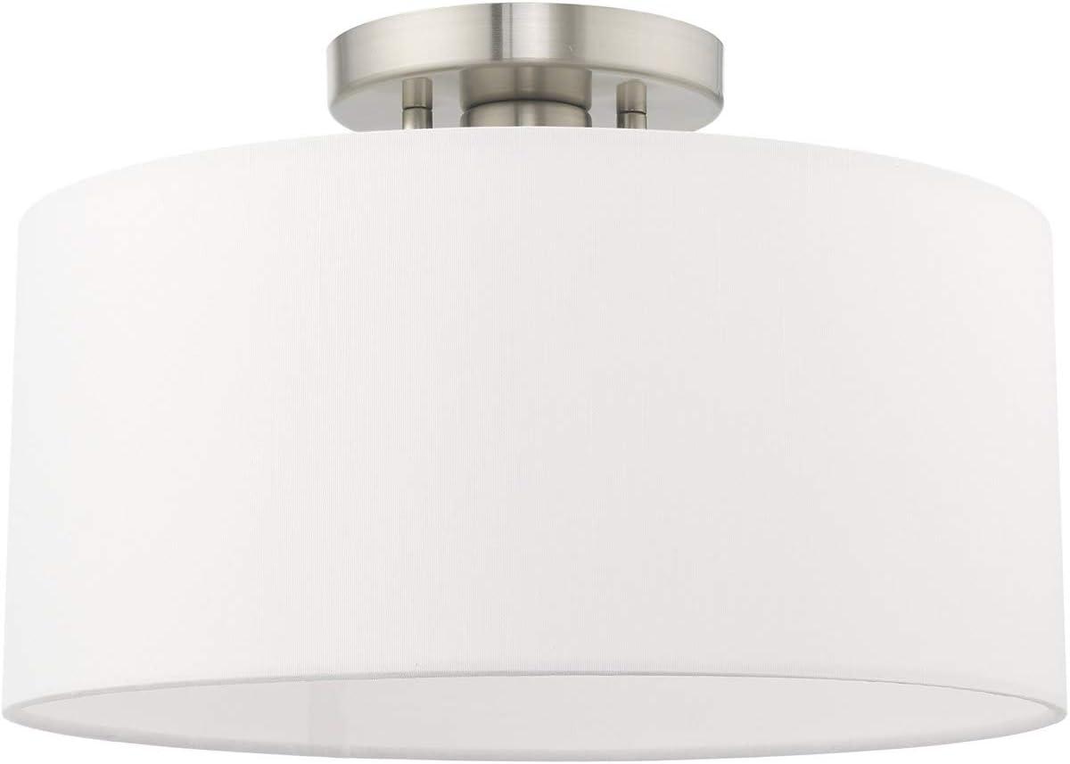 Livex Lighting Meridian 1 - Light Semi-Flush Mount in  Brushed Nickel