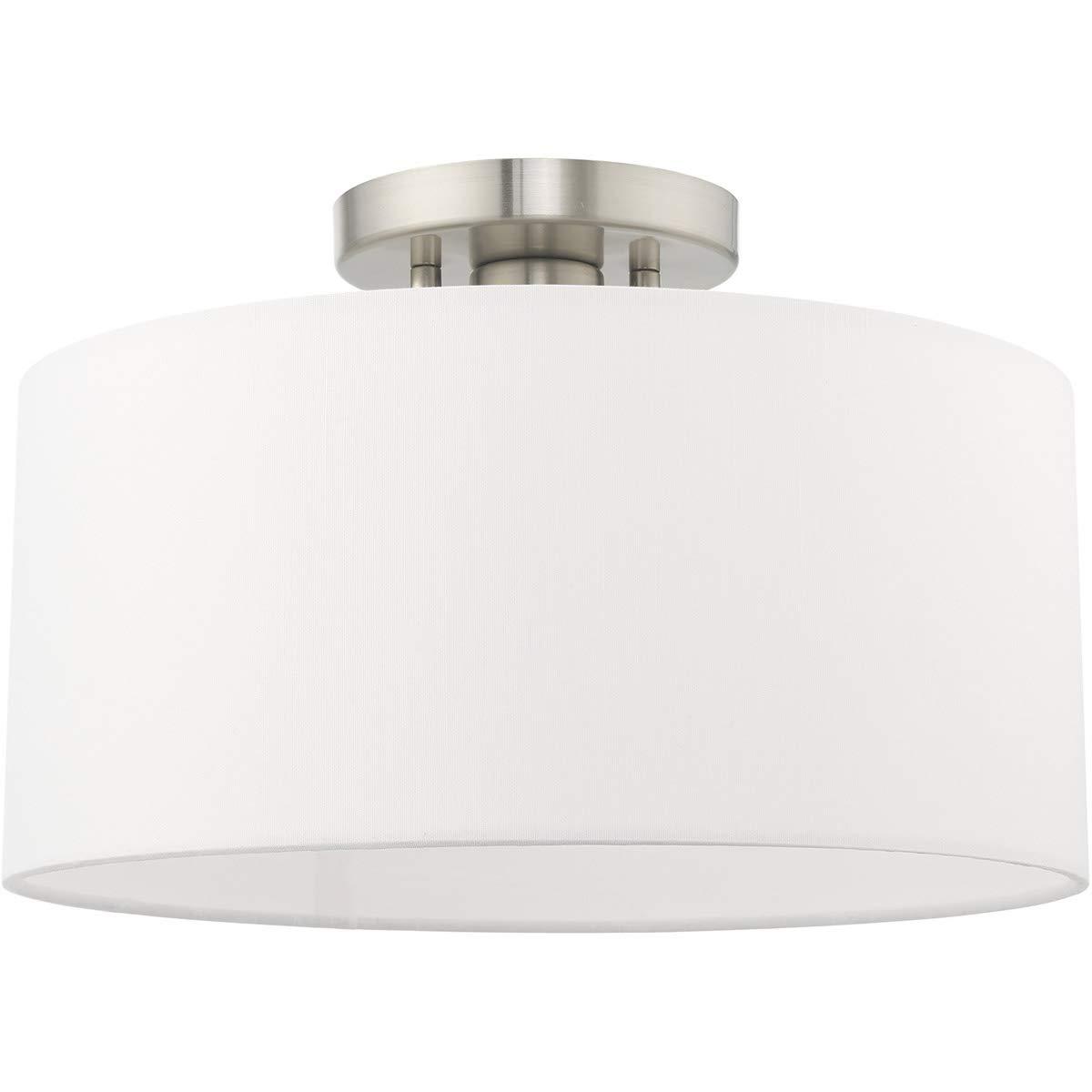Livex Lighting Meridian 1 - Light Semi-Flush Mount in  Brushed Nickel