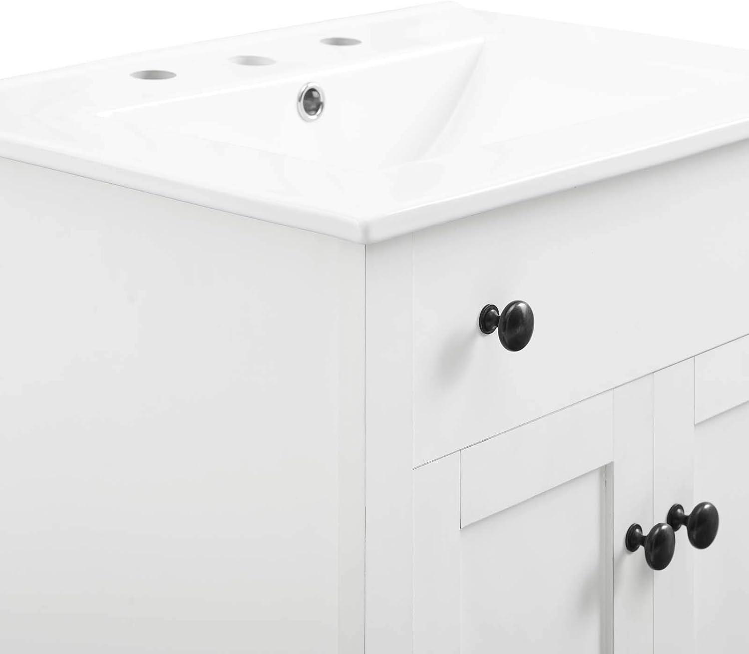 Nantucket 24" Sleek White Bathroom Vanity with Soft-Close Doors