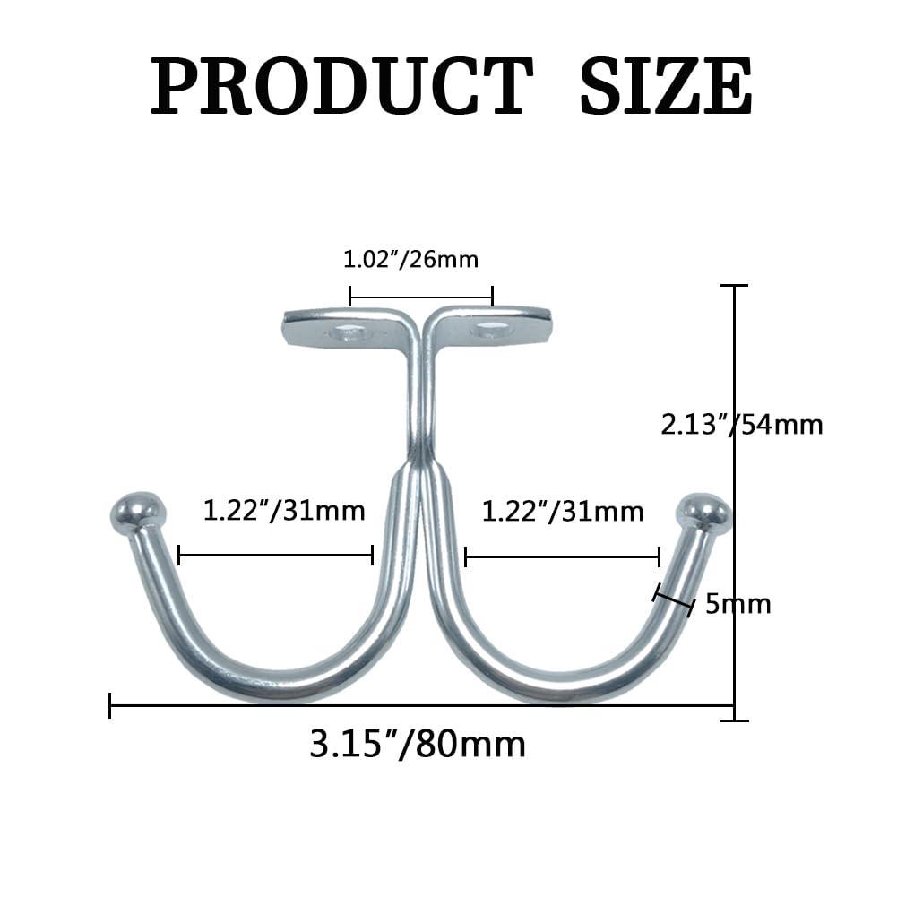 10 Pcs Double Prong Ceiling Hook, Under Cabinet Hooks, Heavy Duty Hook Under Wardrobe Organizer for Hanging Home Office Kitchen Utensils Keys Towel Bags Towel Cup, Garden Plant Hanger Hooks