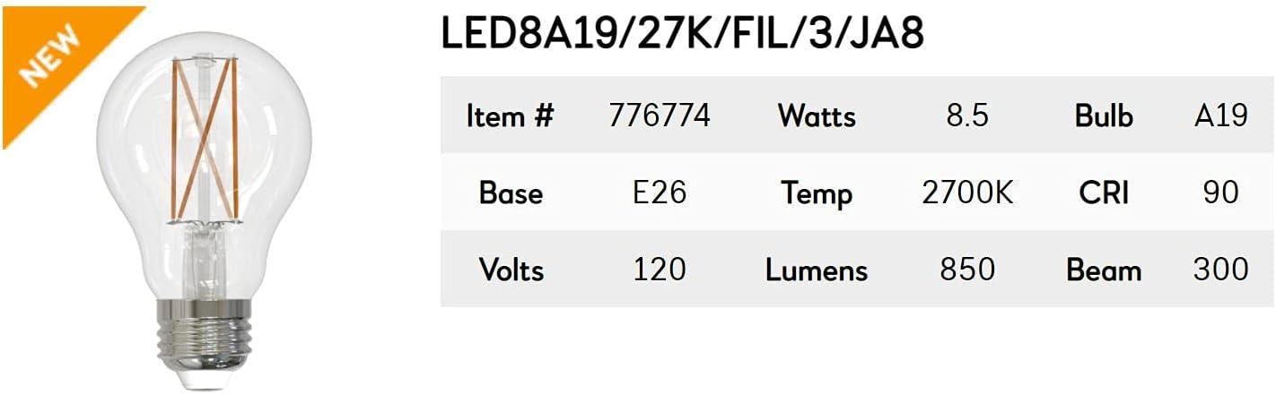 Clear Dimmable LED Filament Bulb for Decorative Fixtures