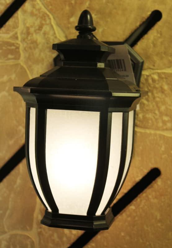 Salisbury 10.25" 1 Light Outdoor Wall Light with White Linen Glass in Black