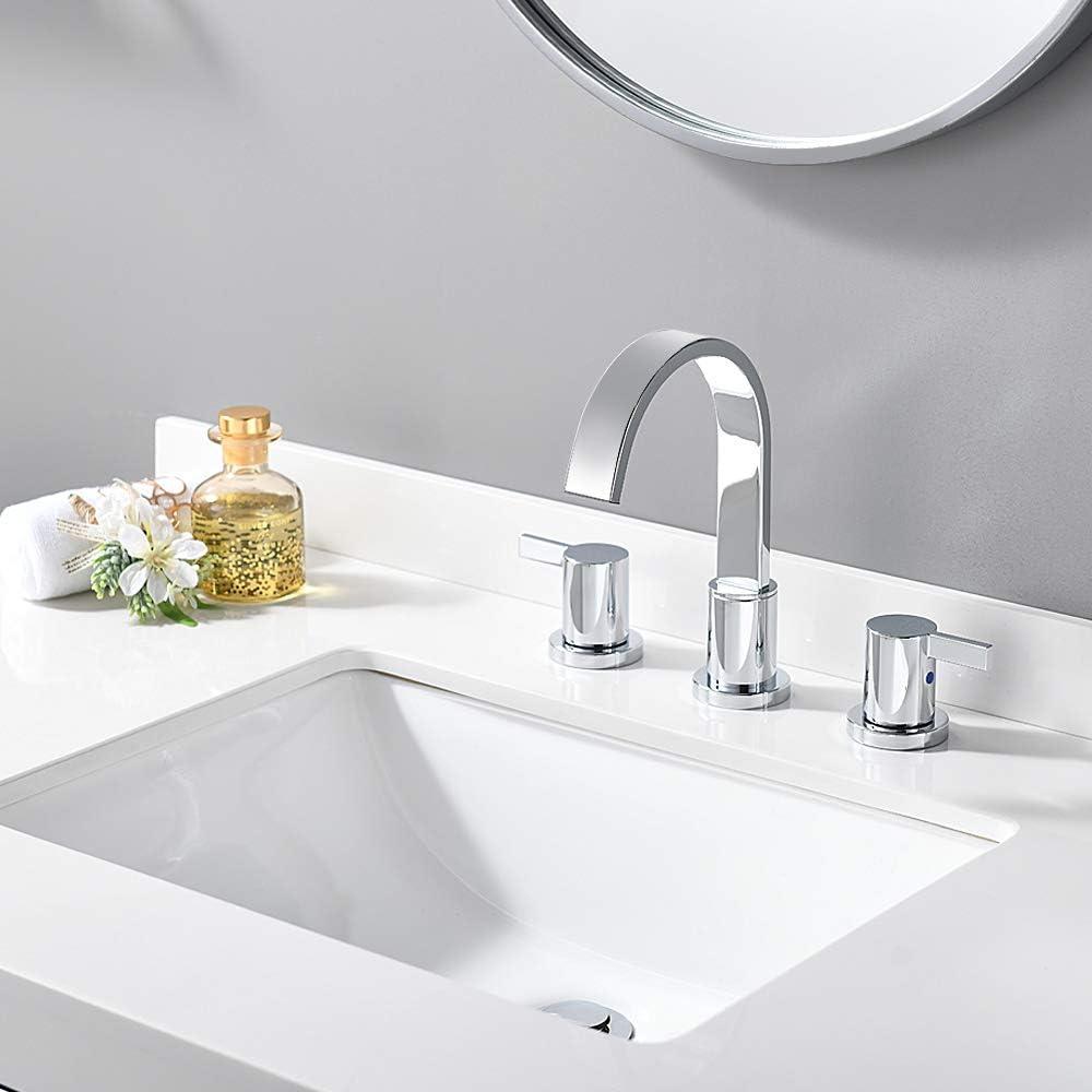 Widespread 2-handle Bathroom Faucet with Drain Assembly