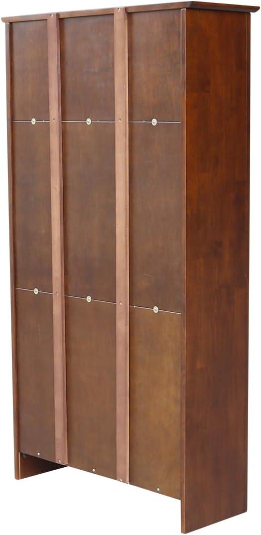 Transitional 60" Espresso Solid Wood Adjustable Bookcase