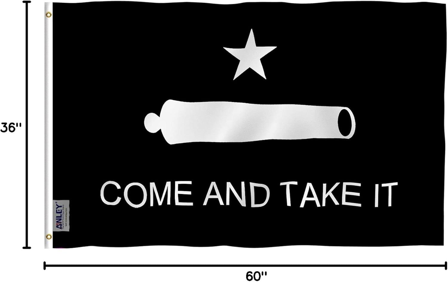 Anley 3x5 foot Come And Take It Flag - Gonzales Historical Flags Polyester (Black)