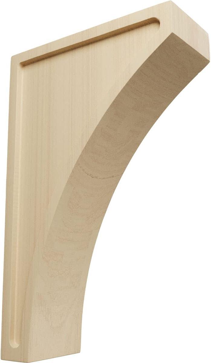 Ekena Millwork 3"W x 7 1/2"D x 12"H Extra Large Lawson Wood Corbel, Rubberwood