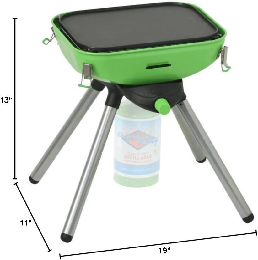 Flame King Multi-Function Portable Propane BBQ Grill Camp Stove, 9.5 x 12 Inch Cooking Surface