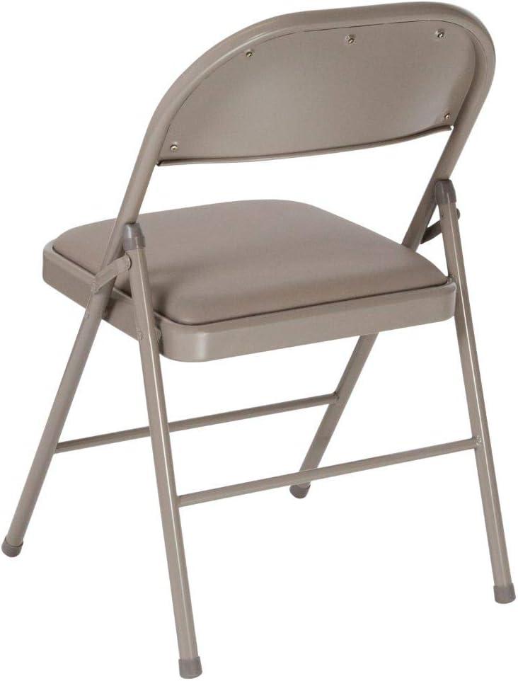 Hercules Series Double Braced Gray Vinyl Metal Folding Chair - 4 Pack