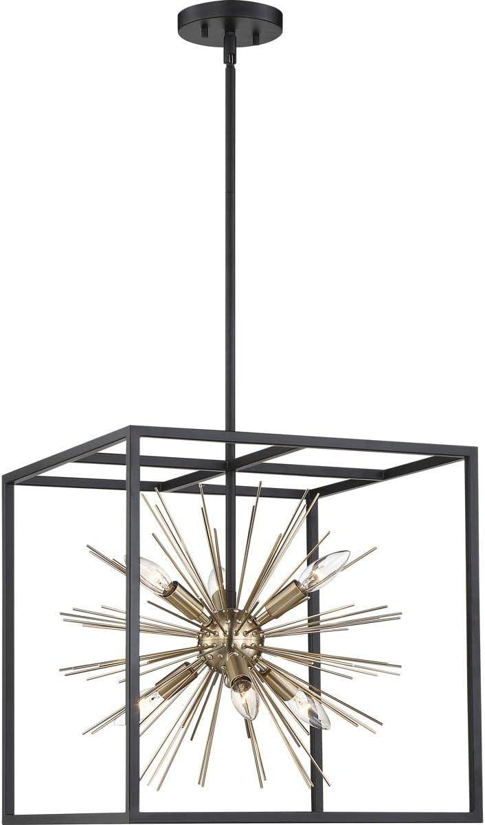 Nuvo 60/6730 Spirefly 6 Light Pendant Fixture,Matte Black