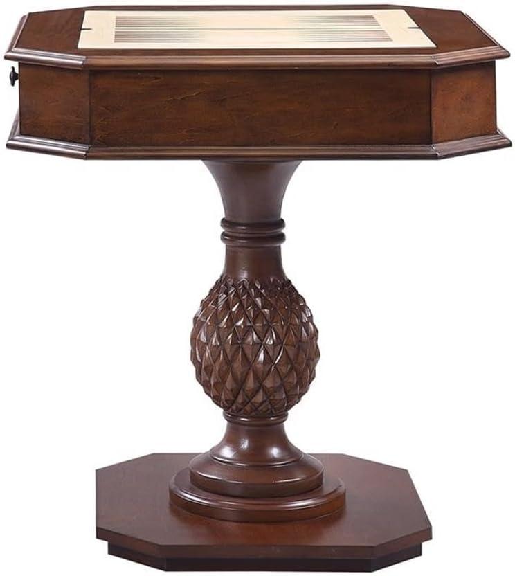 Wooden Game Table with Drawer and Reversible Game Tray Brown - Saltoro Sherpi