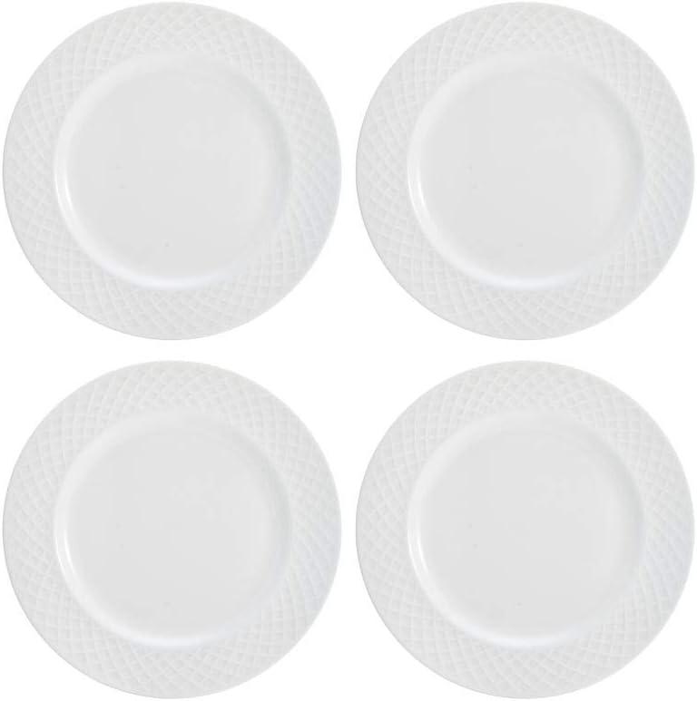 White Porcelain Trellis 16-Piece Dinnerware Set, Service for 4