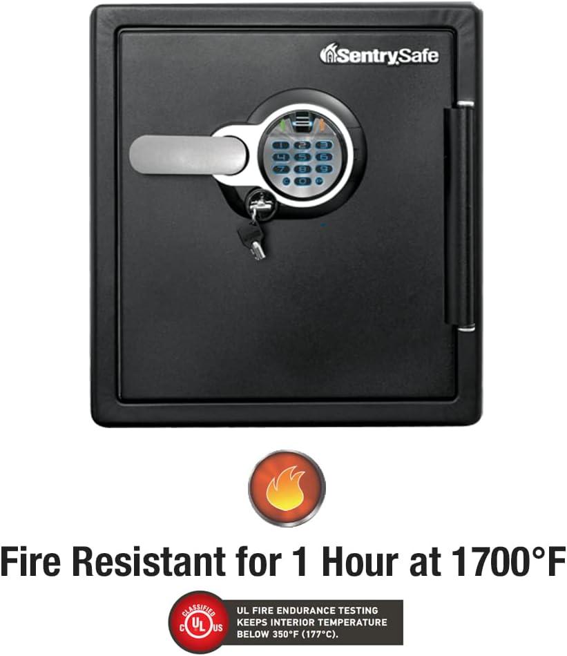 SentrySafe SFW123BTC Fire-Resistant and Water-Resistant Safe with Fingerprint Biometric Lock, 1.23 Cu. ft.