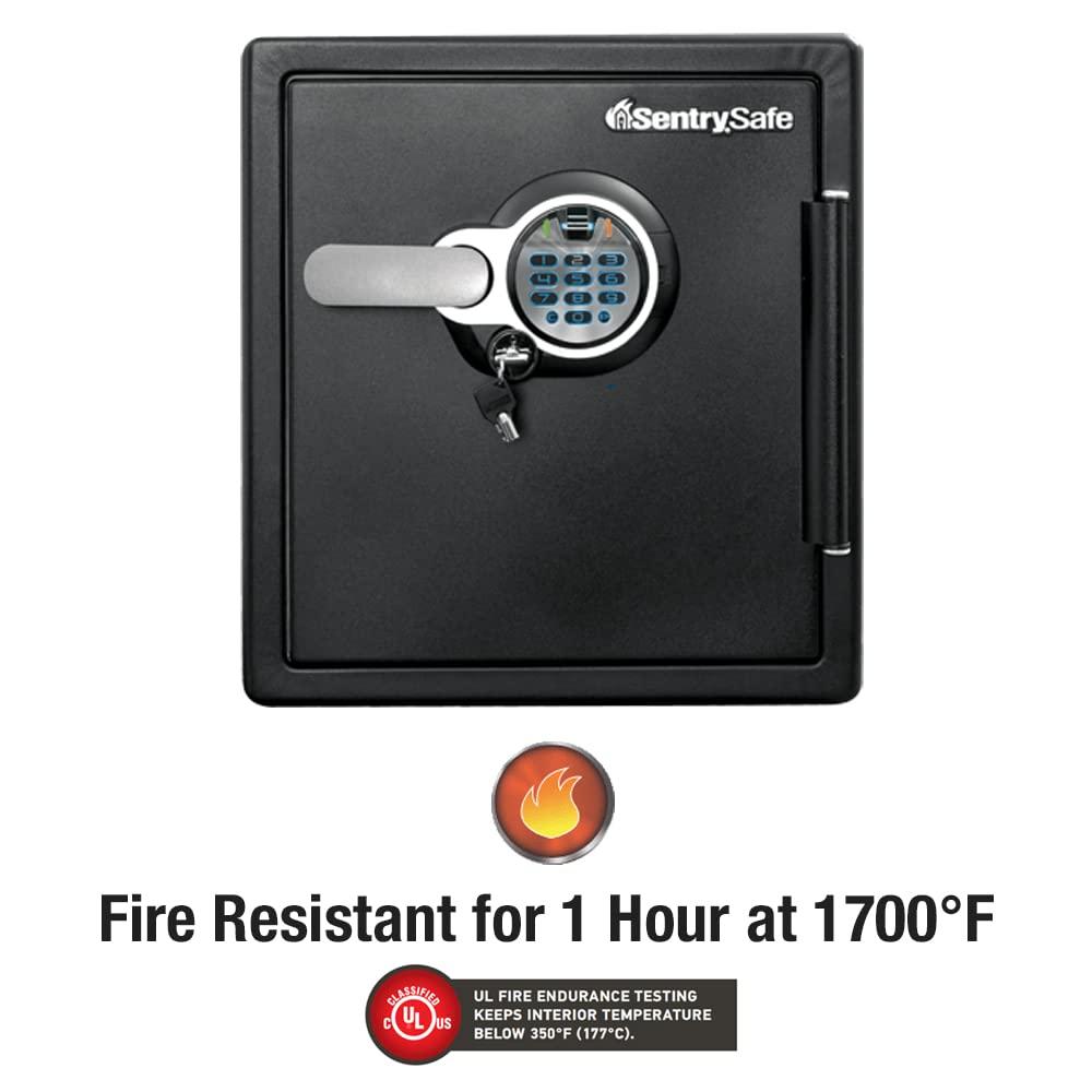 SentrySafe SFW123BTC Fire-Resistant and Water-Resistant Safe with Fingerprint Biometric Lock, 1.23 Cu. ft.