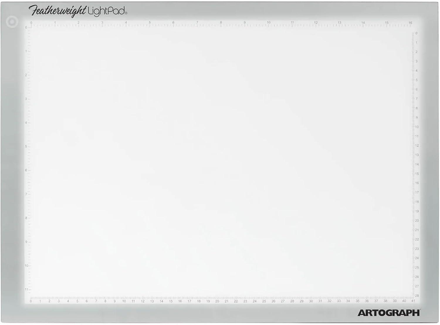 Artograph Featherweight Ultra Thin Lightpad, 12" x 17" Dimmable Slim LED Lightbox Drawing Board for Tracing, Crafting, and Drafting