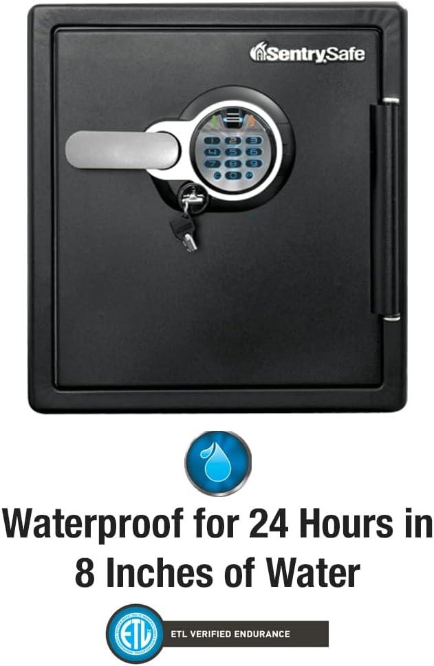 SentrySafe SFW123BTC Fire-Resistant and Water-Resistant Safe with Fingerprint Biometric Lock, 1.23 Cu. ft.